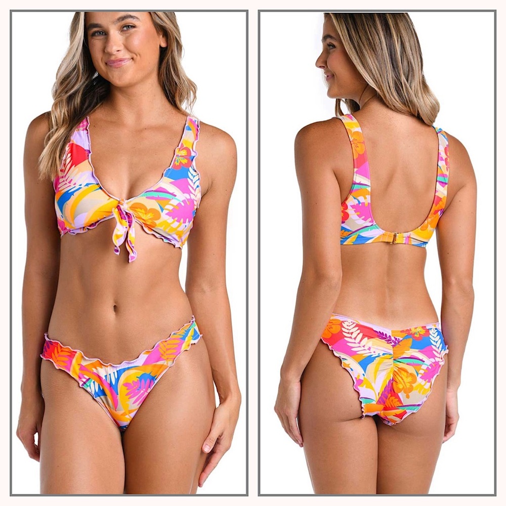 Hobie Tropic Like It Hot Merrow Bralette Bikini Top And Bottom Woman’s Sz S